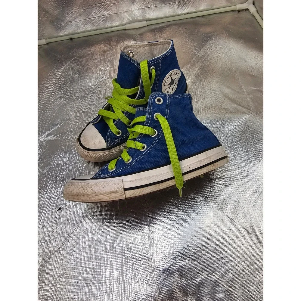 Converse Chuck Taylor All Star High Top Blue Neon Green Youth Size 11 335511F
